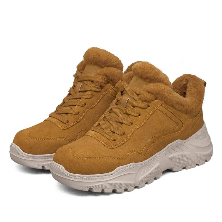 China Factory Custom Women Men Winter Outdoor Faux Fur Shoes Unisex Snow Winter Boots